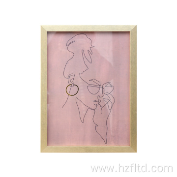 Wood Frame Classic Fashion Pink Painting For Decoration